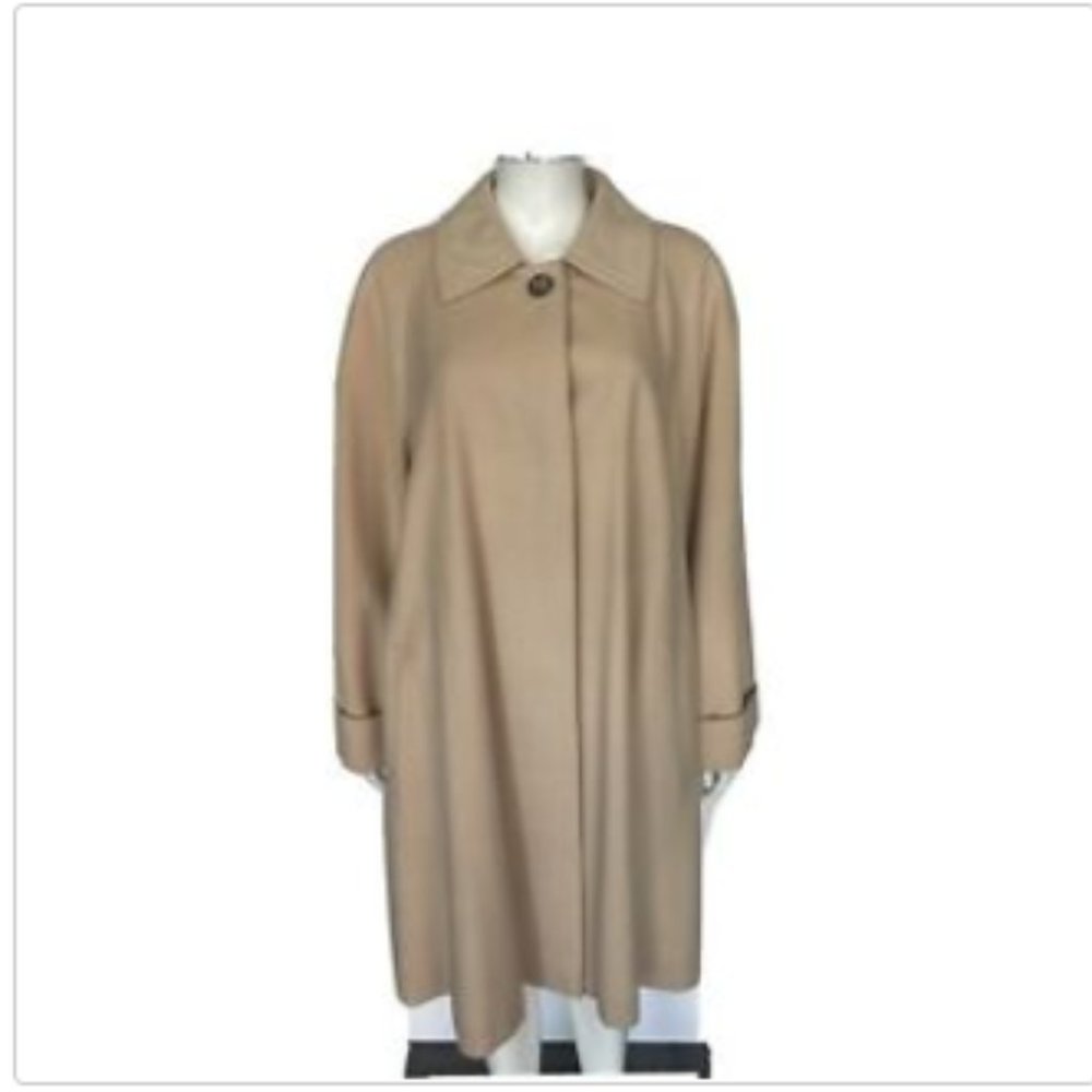 Louis Féraud Blush Pink Wool Swing Coat sz 8